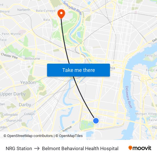 NRG Station to Belmont Behavioral Health Hospital map