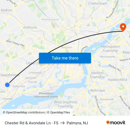 Chester Rd & Avondale Ln - FS to Palmyra, NJ map