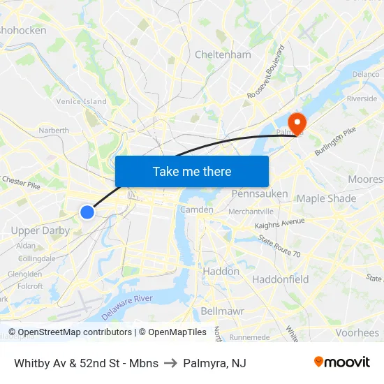 Whitby Av & 52nd St - Mbns to Palmyra, NJ map
