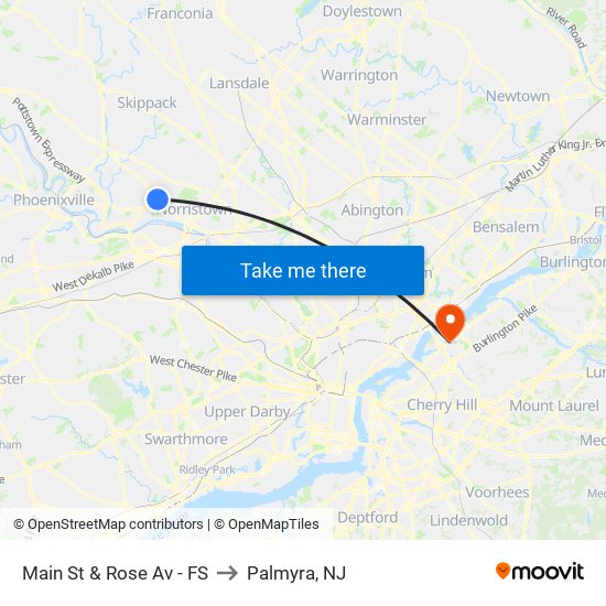 Main St & Rose Av - FS to Palmyra, NJ map