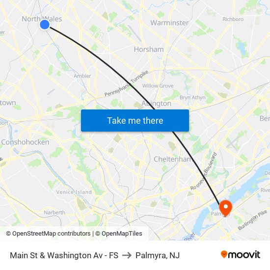 Main St & Washington Av - FS to Palmyra, NJ map