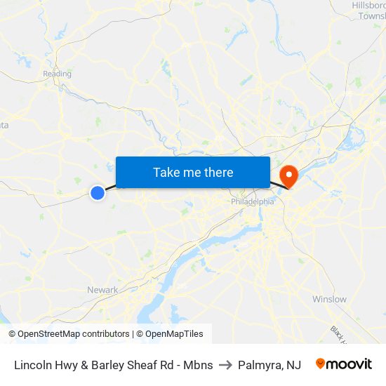 Lincoln Hwy & Barley Sheaf Rd - Mbns to Palmyra, NJ map