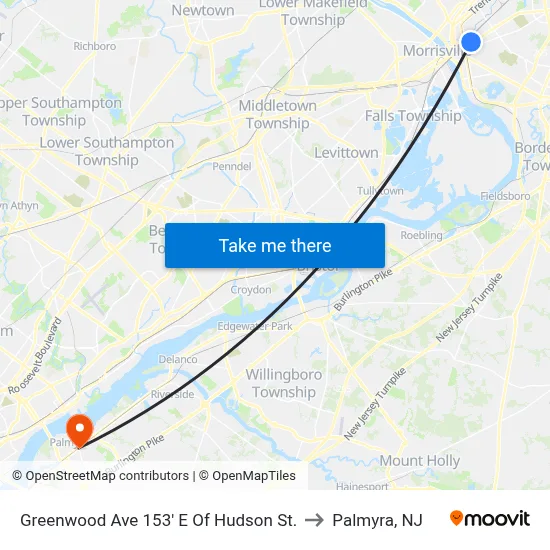 Greenwood Ave 153' E Of Hudson St. to Palmyra, NJ map