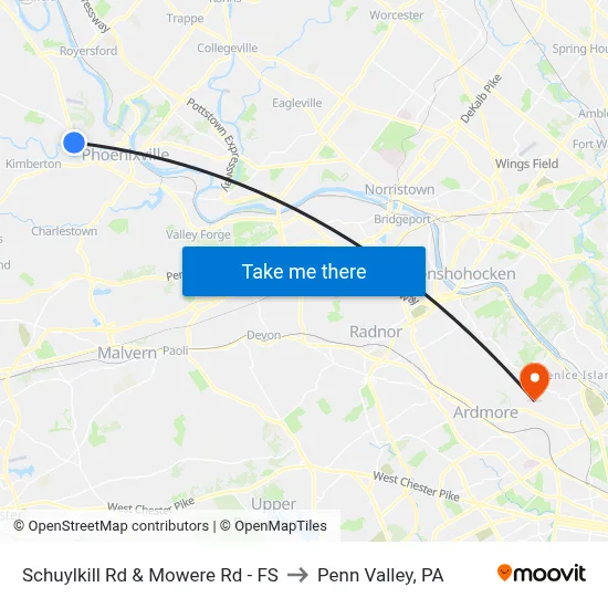 Schuylkill Rd & Mowere Rd - FS to Penn Valley, PA map
