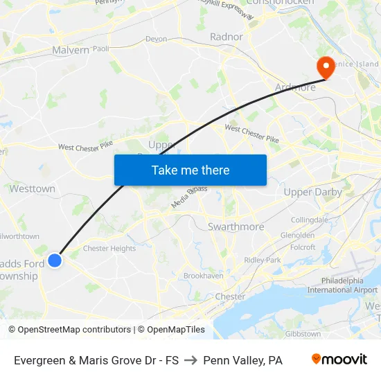 Evergreen & Maris Grove Dr - FS to Penn Valley, PA map