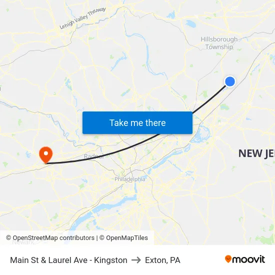 Main St & Laurel Ave - Kingston to Exton, PA map