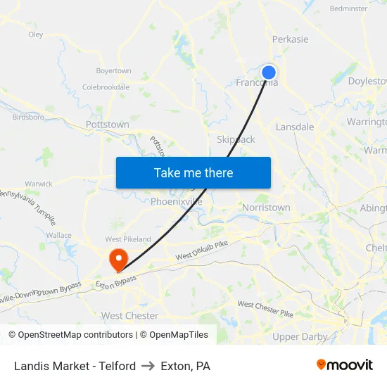 Landis Market - Telford to Exton, PA map
