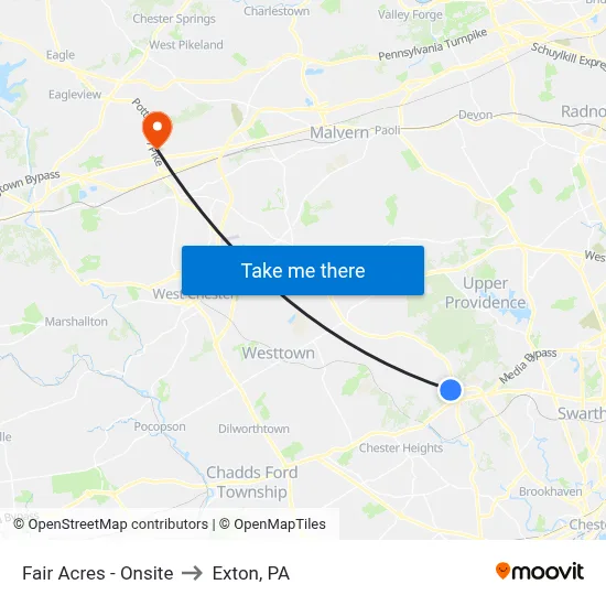 Fair Acres - Onsite to Exton, PA map