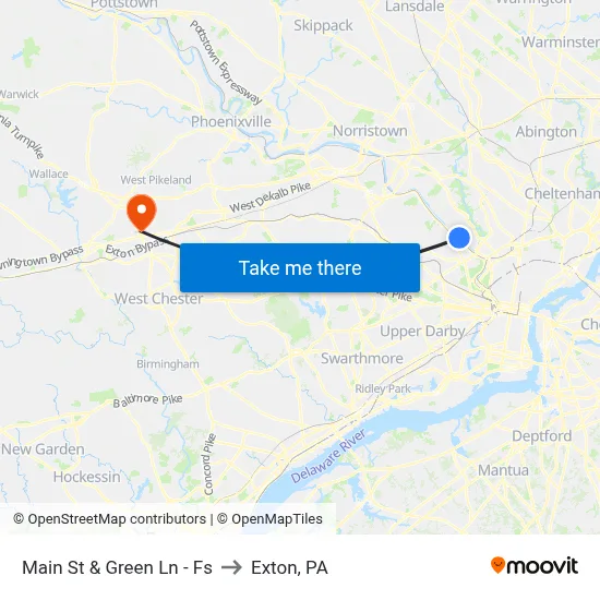 Main St & Green Ln - Fs to Exton, PA map