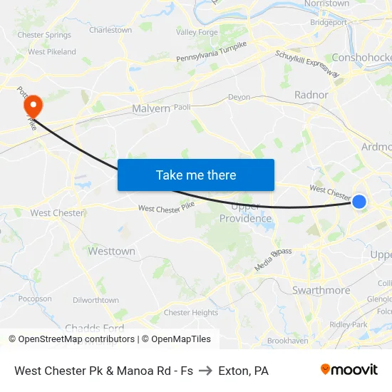 West Chester Pk & Manoa Rd - Fs to Exton, PA map