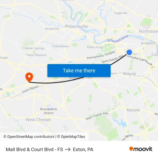 Mall Blvd & Court Blvd - FS to Exton, PA map
