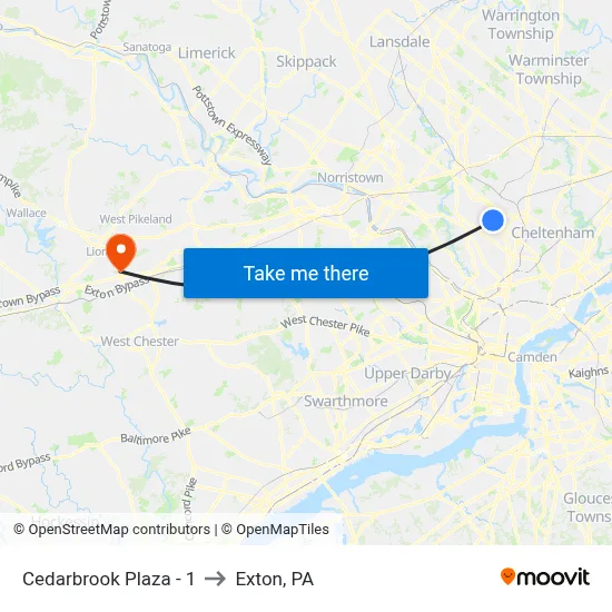 Cedarbrook Plaza - 1 to Exton, PA map