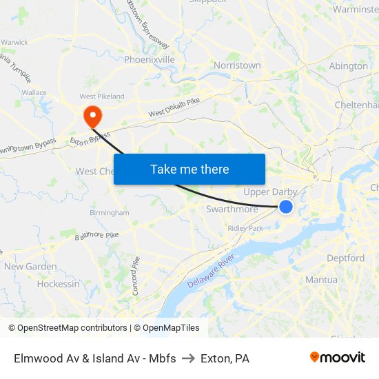 Elmwood Av & Island Av - Mbfs to Exton, PA map