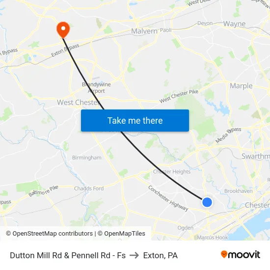 Dutton Mill Rd & Pennell Rd - Fs to Exton, PA map