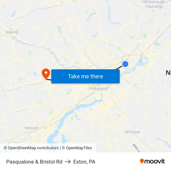 Pasqualone & Bristol Rd to Exton, PA map