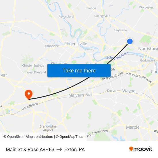 Main St & Rose Av - FS to Exton, PA map