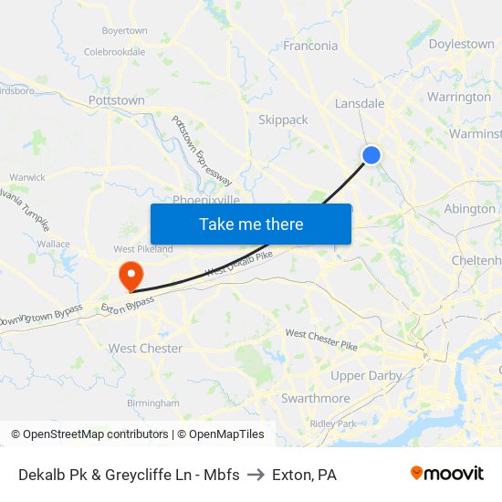 Dekalb Pk & Greycliffe Ln - Mbfs to Exton, PA map