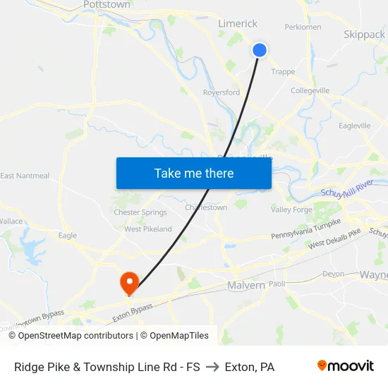 Ridge Pike & Township Line Rd - FS to Exton, PA map