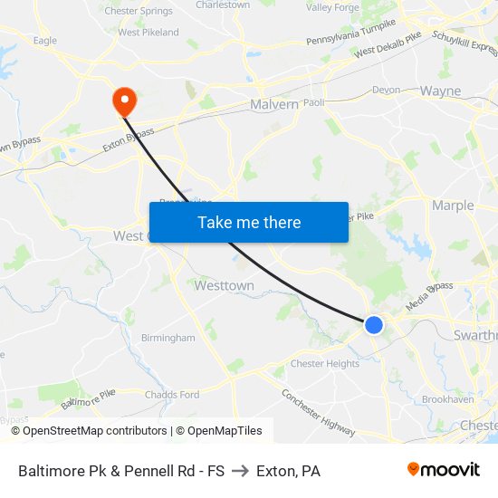 Baltimore Pk & Pennell Rd - FS to Exton, PA map