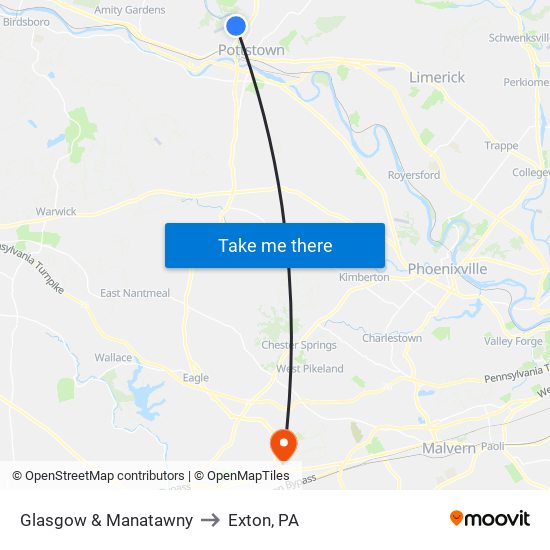 Glasgow & Manatawny to Exton, PA map