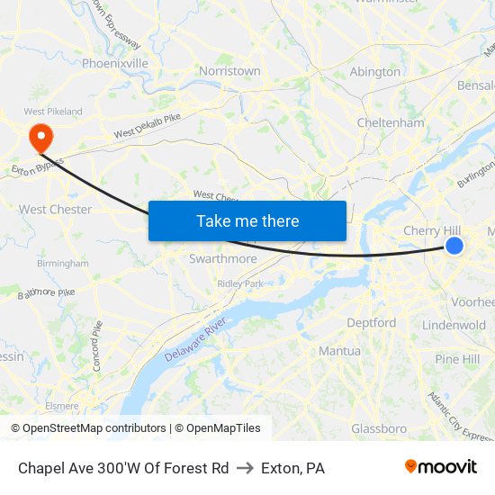 Chapel Ave 300'W Of Forest Rd to Exton, PA map