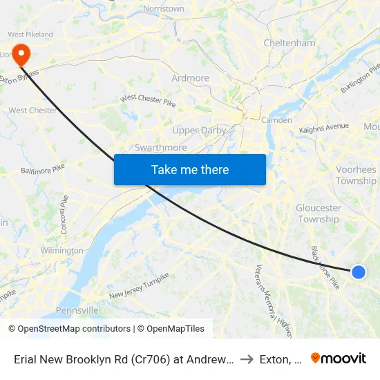 Erial New Brooklyn Rd (Cr706) at Andrews Rd to Exton, PA map
