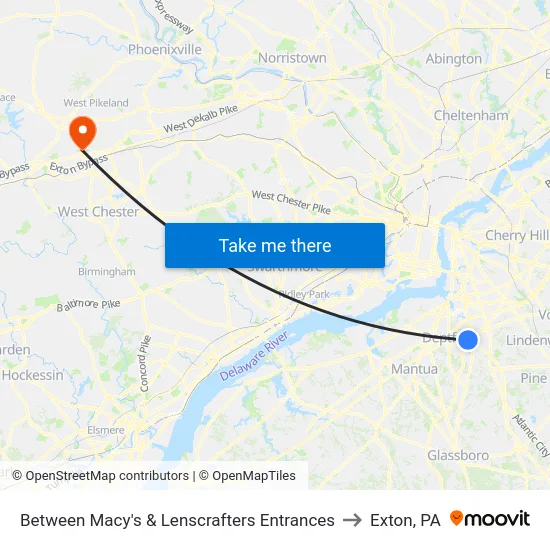 Between Macy's & Lenscrafters Entrances to Exton, PA map