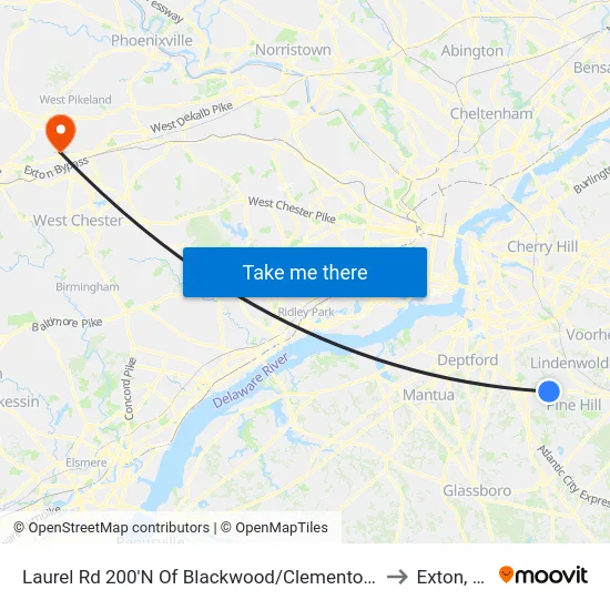 Laurel Rd 200'N Of Blackwood/Clementon Rd to Exton, PA map