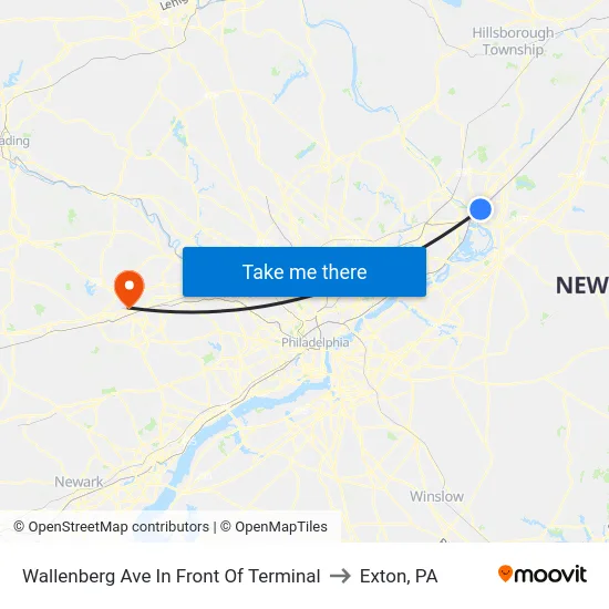 Wallenberg Ave In Front Of Terminal to Exton, PA map