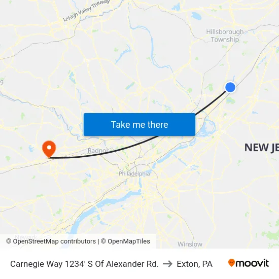 Carnegie Way 1234' S Of Alexander Rd. to Exton, PA map