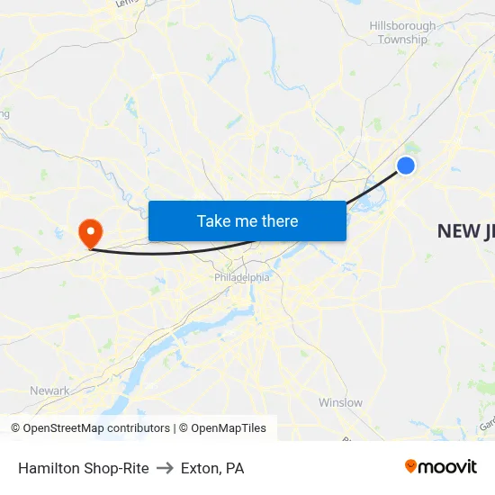 Hamilton Shop-Rite to Exton, PA map
