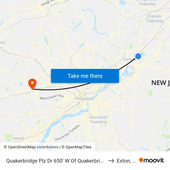 Quakerbridge Plz Dr 650' W Of Quakerbridge Rd to Exton, PA map