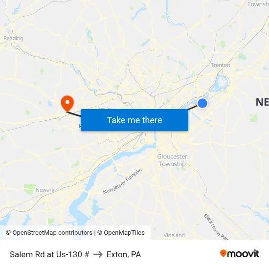 Salem Rd at Us-130 # to Exton, PA map