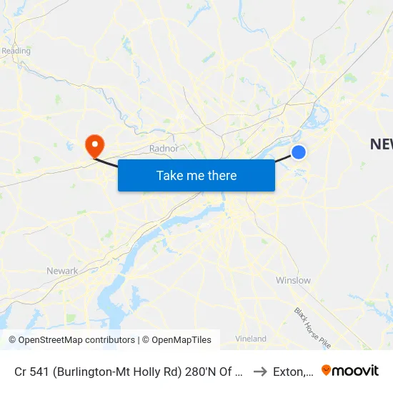Cr 541 (Burlington-Mt Holly Rd) 280'N Of Sunset Rd to Exton, PA map