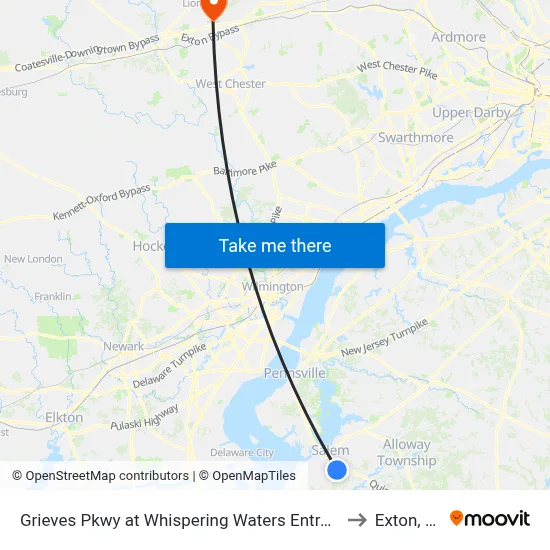 Grieves Pkwy at Whispering Waters Entrance to Exton, PA map