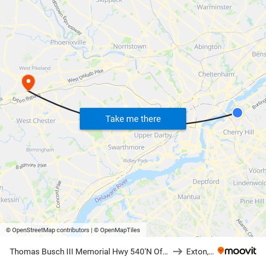 Thomas Busch III Memorial Hwy 540'N Of National H# to Exton, PA map