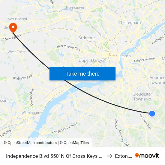 Independence Blvd 550' N Of Cross Keys Rd. (Cr689) to Exton, PA map