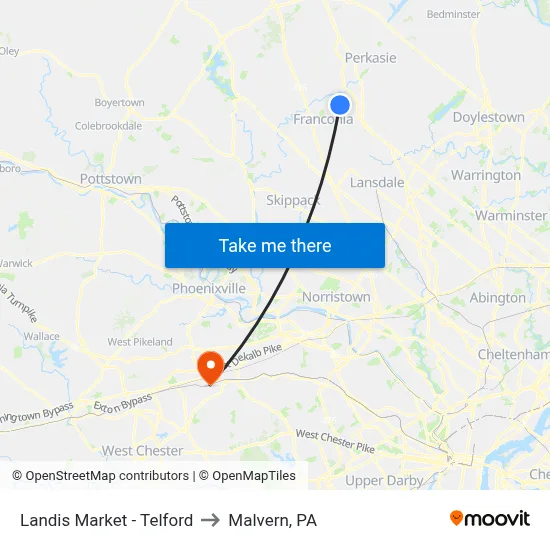 Landis Market - Telford to Malvern, PA map