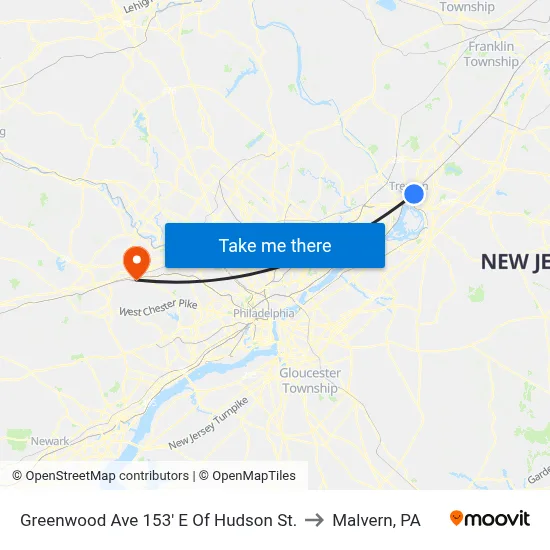 Greenwood Ave 153' E Of Hudson St. to Malvern, PA map