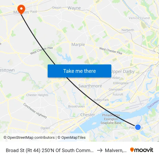 Broad St (Rt 44) 250'N Of South Commerce St to Malvern, PA map