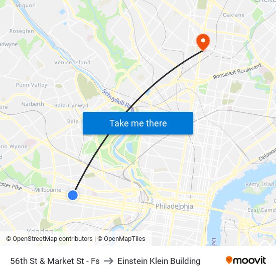 56th St & Market St - Fs to Einstein Klein Building map