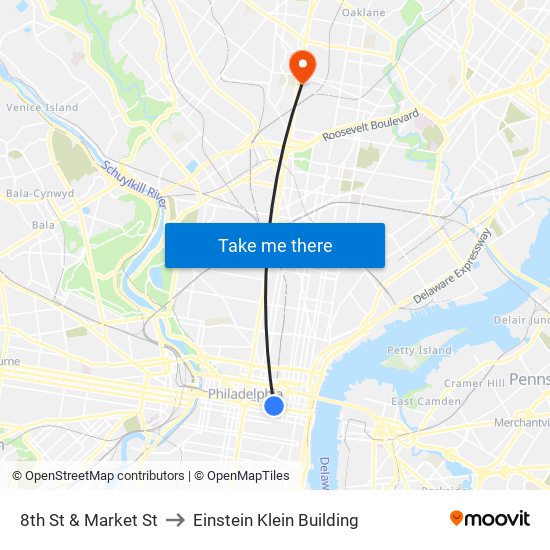 8th St & Market St to Einstein Klein Building map