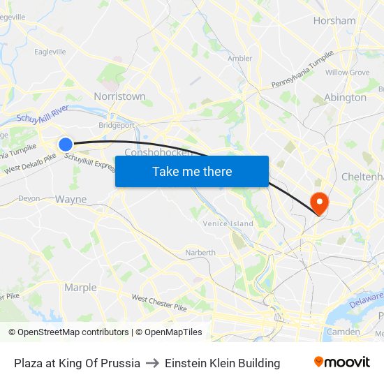 Plaza at King Of Prussia to Einstein Klein Building map