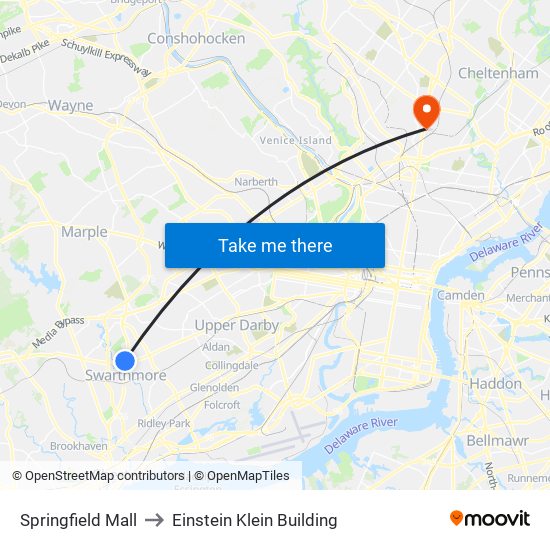 Springfield Mall to Einstein Klein Building map