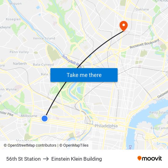 56th St Station to Einstein Klein Building map