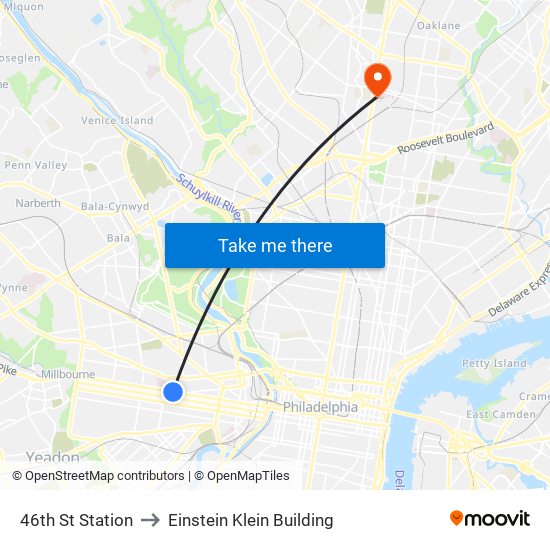 46th St Station to Einstein Klein Building map