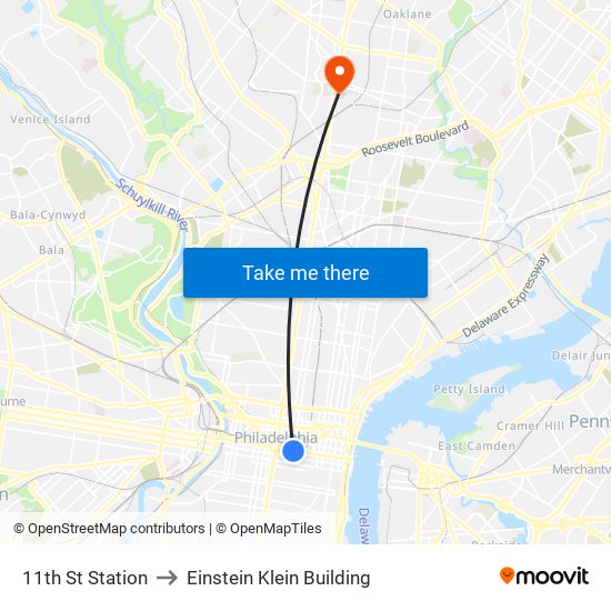 11th St Station to Einstein Klein Building map