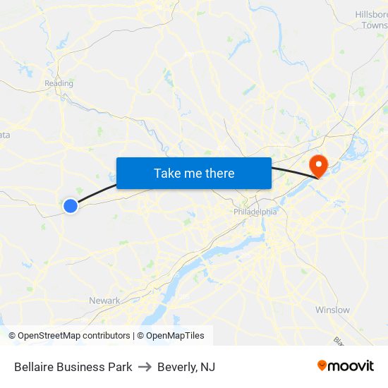 Bellaire Business Park to Beverly, NJ map