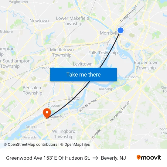 Greenwood Ave 153' E Of Hudson St. to Beverly, NJ map