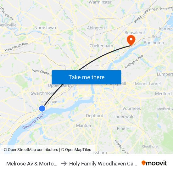 Melrose Av & Morton Av to Holy Family Woodhaven Campus map